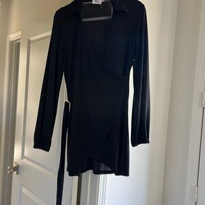 Princess Polly Black Wrap Dress